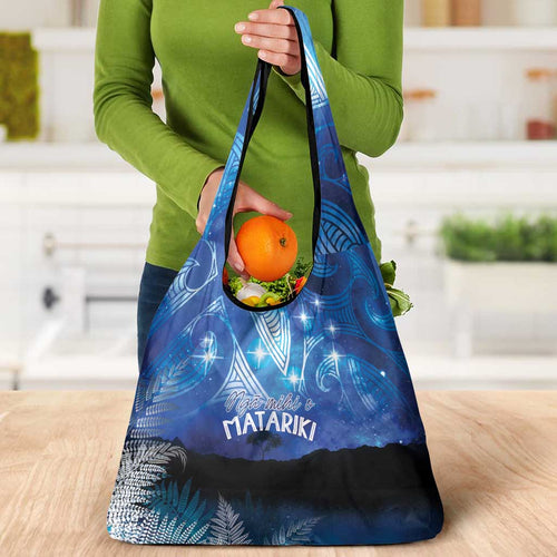 NZ Maori Matariki Scenery Grocery Bag Galaxy Sky