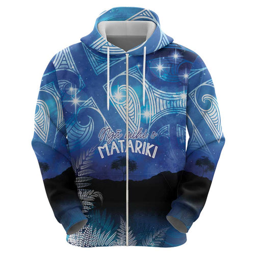 NZ Maori Matariki Scenery Hoodie Galaxy Sky