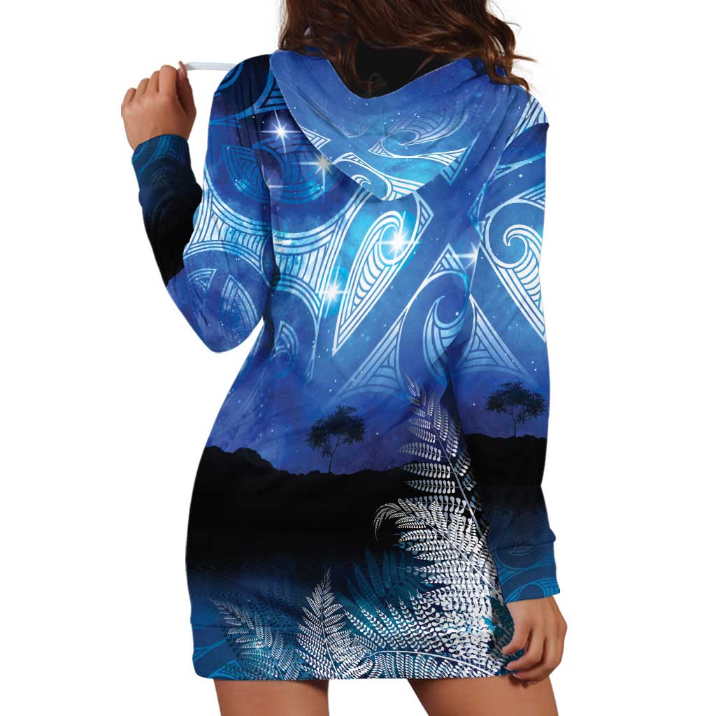 NZ Maori Matariki Scenery Hoodie Dress Galaxy Sky