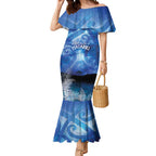 NZ Maori Matariki Scenery Mermaid Dress Galaxy Sky