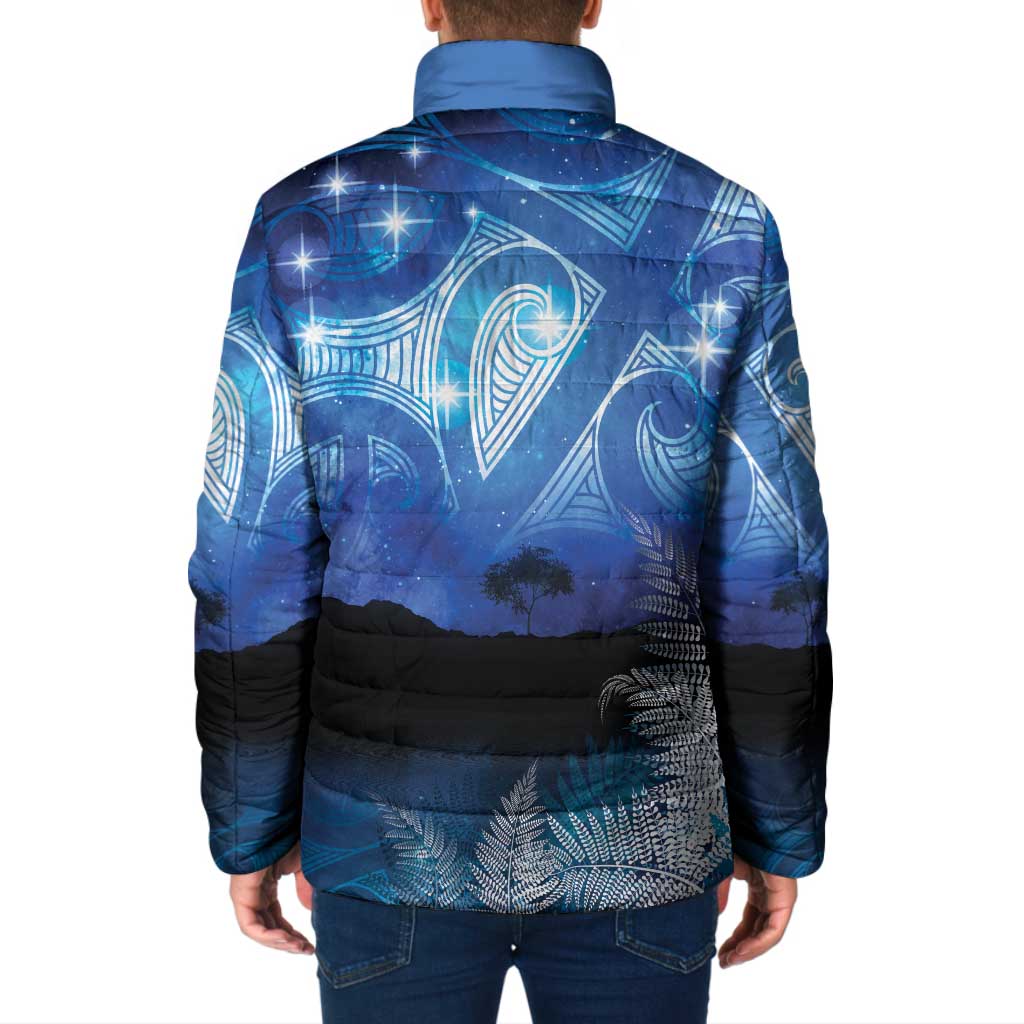 NZ Maori Matariki Scenery Padded Jacket Galaxy Sky
