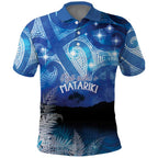 NZ Maori Matariki Scenery Polo Shirt Galaxy Sky