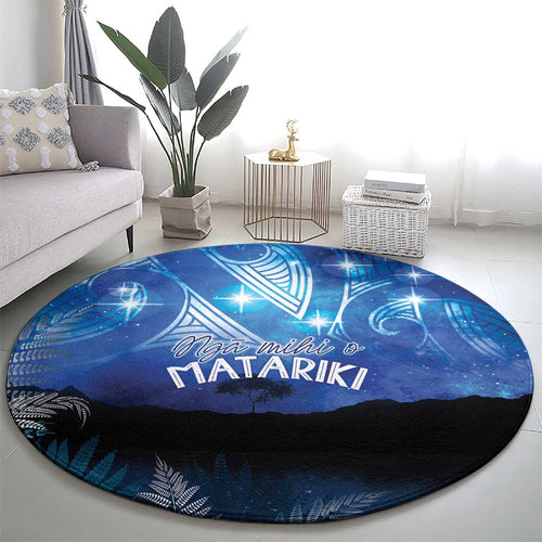NZ Maori Matariki Scenery Round Carpet Galaxy Sky