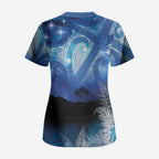 NZ Maori Matariki Scenery Scrub Top Galaxy Sky