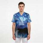 NZ Maori Matariki Scenery Scrub Top Galaxy Sky