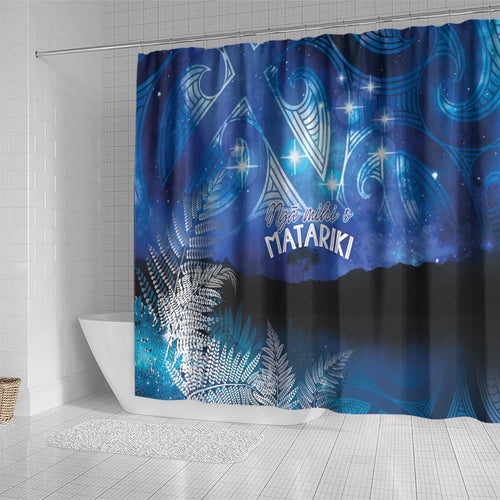NZ Maori Matariki Scenery Shower Curtain Galaxy Sky