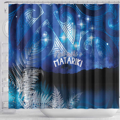 NZ Maori Matariki Scenery Shower Curtain Galaxy Sky