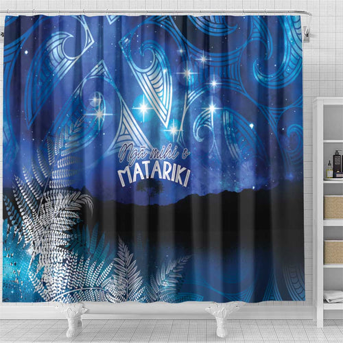 NZ Maori Matariki Scenery Shower Curtain Galaxy Sky