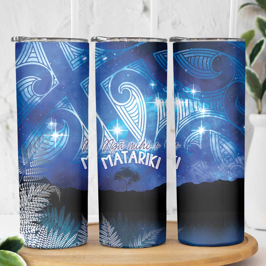 NZ Maori Matariki Scenery Skinny Tumbler Galaxy Sky