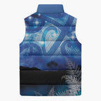 NZ Maori Matariki Scenery Sleeveless Puffer Jacket Galaxy Sky