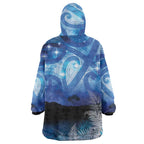 NZ Maori Matariki Scenery Wearable Blanket Hoodie Galaxy Sky