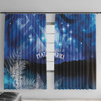 NZ Maori Matariki Scenery Window Curtain Galaxy Sky