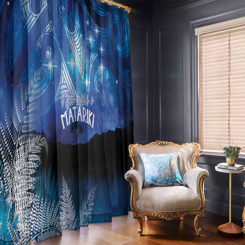 NZ Maori Matariki Scenery Window Curtain Galaxy Sky