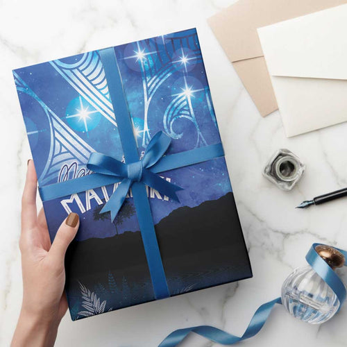 NZ Maori Matariki Scenery Wrapping Paper Galaxy Sky