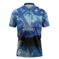 NZ Maori Matariki Scenery Zipper Polo Shirt Galaxy Sky
