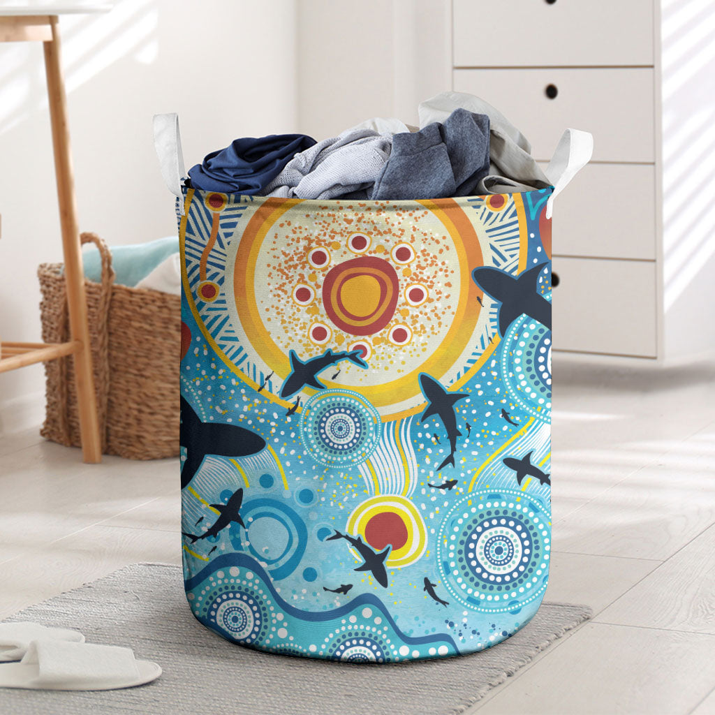 World Ocean Day Aboriginal Arts Indigenous Laundry Basket Dancing Under Moonlight
