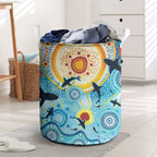 World Ocean Day Aboriginal Arts Indigenous Laundry Basket Dancing Under Moonlight