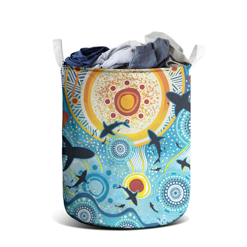 World Ocean Day Aboriginal Arts Indigenous Laundry Basket Dancing Under Moonlight