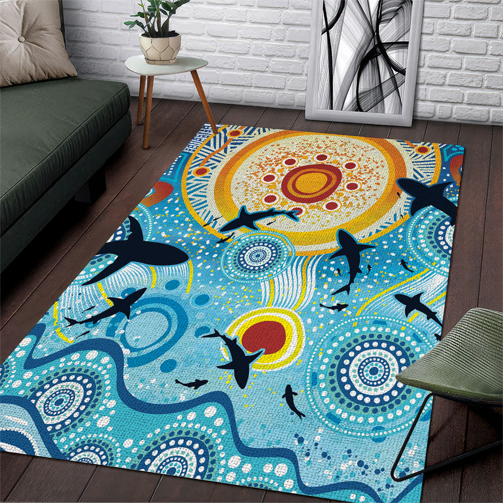 World Ocean Day Aboriginal Arts Indigenous Area Rug Dancing Under Moonlight
