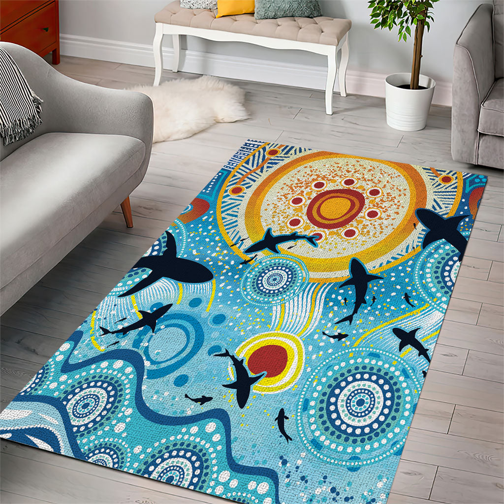 World Ocean Day Aboriginal Arts Indigenous Area Rug Dancing Under Moonlight