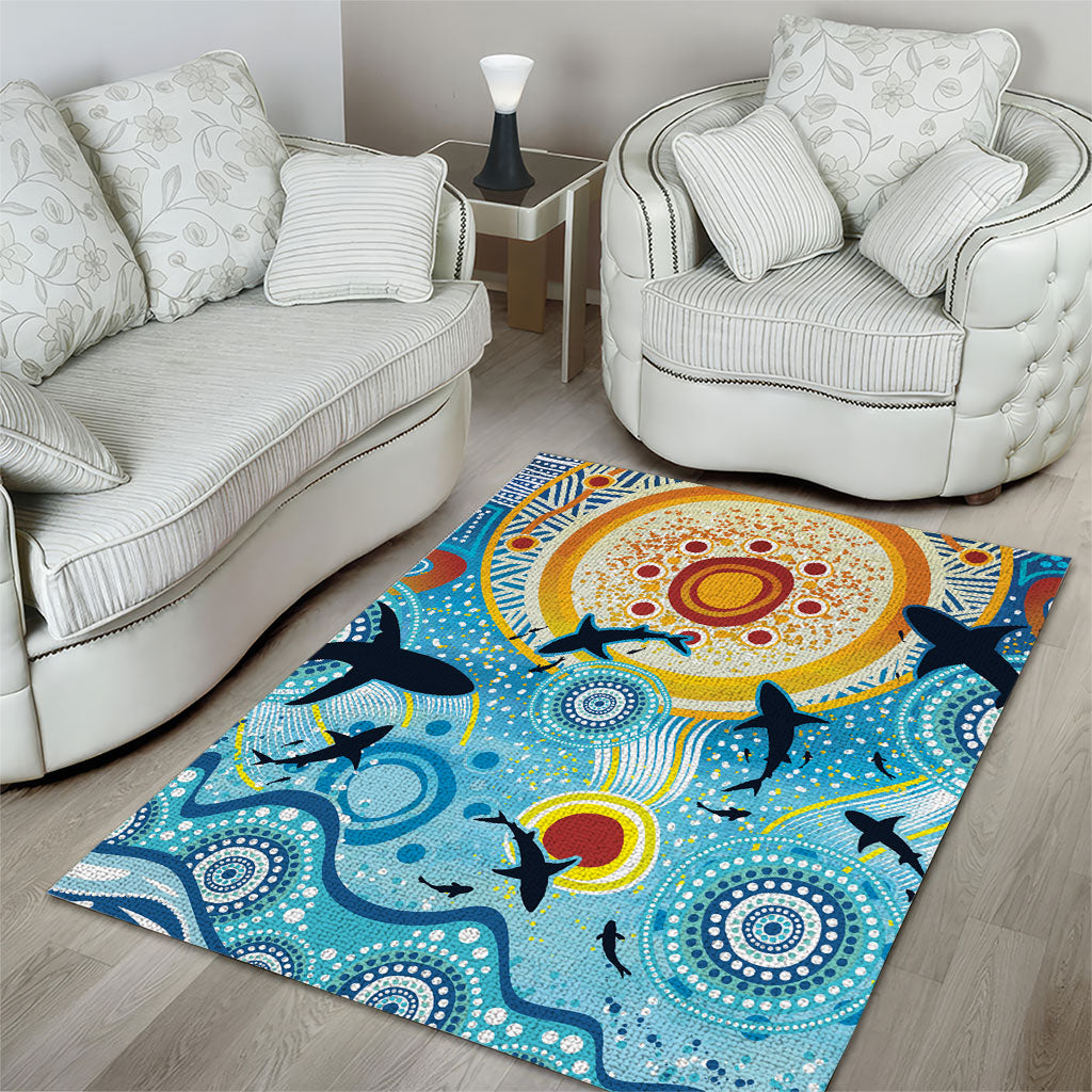 World Ocean Day Aboriginal Arts Indigenous Area Rug Dancing Under Moonlight