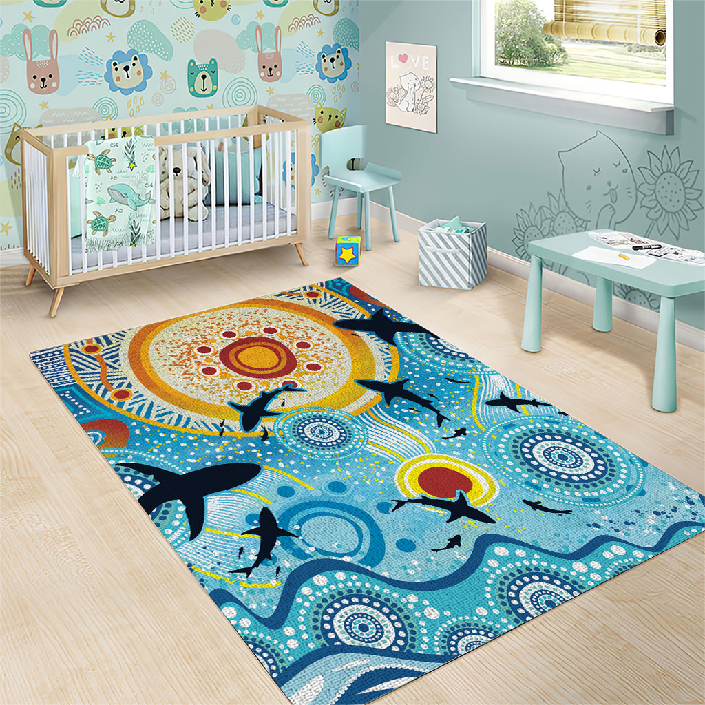 World Ocean Day Aboriginal Arts Indigenous Area Rug Dancing Under Moonlight