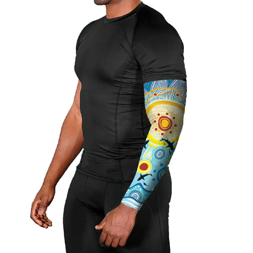 World Ocean Day Aboriginal Arts Indigenous Arm Sleeves Dancing Under Moonlight