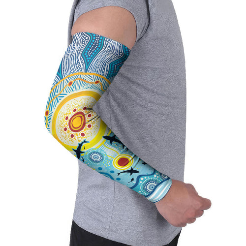 World Ocean Day Aboriginal Arts Indigenous Arm Sleeves Dancing Under Moonlight