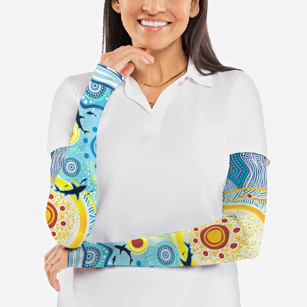 World Ocean Day Aboriginal Arts Indigenous Arm Sleeves Dancing Under Moonlight
