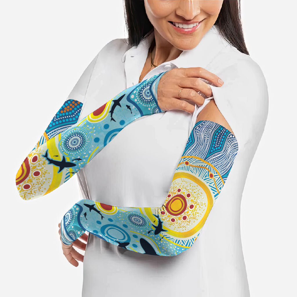 World Ocean Day Aboriginal Arts Indigenous Arm Sleeves Dancing Under Moonlight