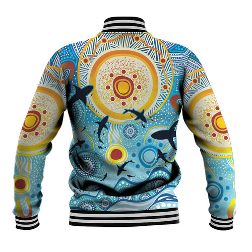 World Ocean Day Aboriginal Arts Indigenous Baseball Jacket Dancing Under Moonlight