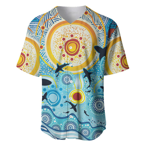 World Ocean Day Aboriginal Arts Indigenous Baseball Jersey Dancing Under Moonlight