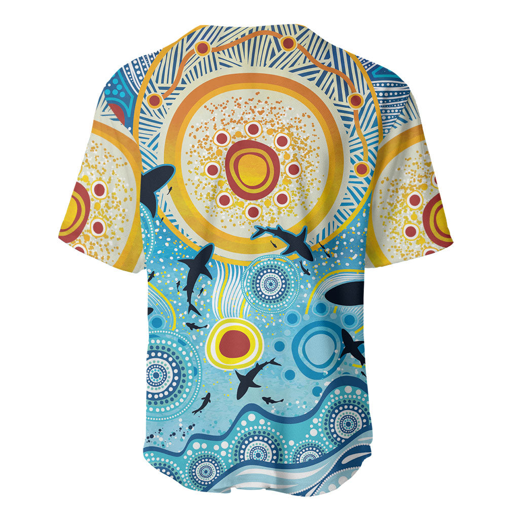 World Ocean Day Aboriginal Arts Indigenous Baseball Jersey Dancing Under Moonlight