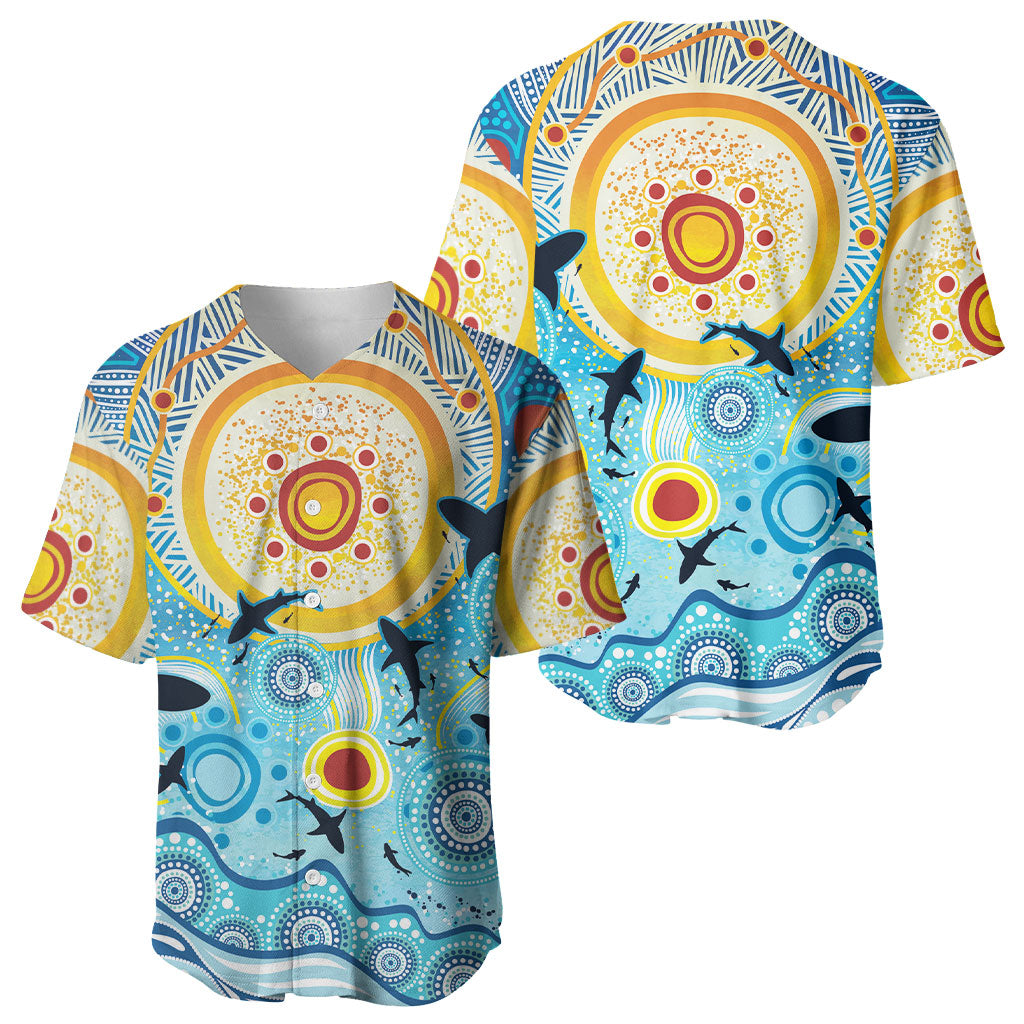 World Ocean Day Aboriginal Arts Indigenous Baseball Jersey Dancing Under Moonlight