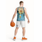 World Ocean Day Aboriginal Arts Indigenous Basketball Jersey Dancing Under Moonlight