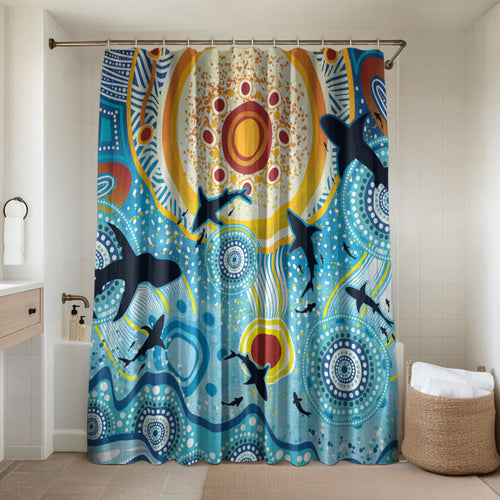 World Ocean Day Aboriginal Arts Indigenous Bathroom Set Dancing Under Moonlight