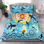 World Ocean Day Aboriginal Arts Indigenous Bedding Set Dancing Under Moonlight