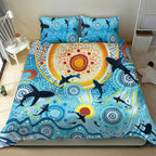 World Ocean Day Aboriginal Arts Indigenous Bedding Set Dancing Under Moonlight