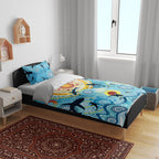 World Ocean Day Aboriginal Arts Indigenous Bedding Set Dancing Under Moonlight