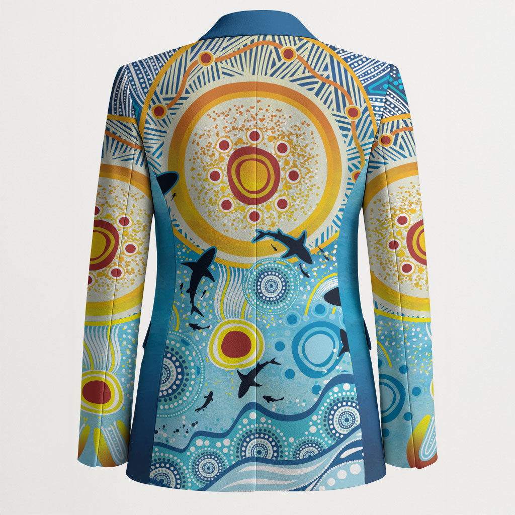 World Ocean Day Aboriginal Arts Indigenous Blazer Dancing Under Moonlight