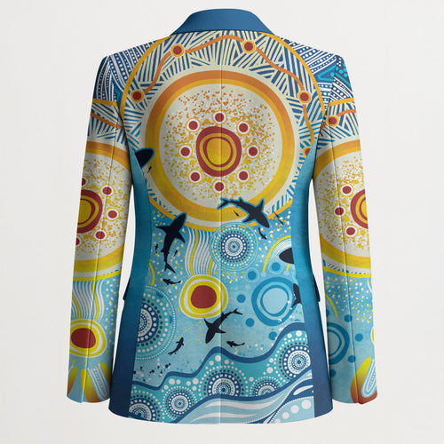 World Ocean Day Aboriginal Arts Indigenous Blazer Dancing Under Moonlight