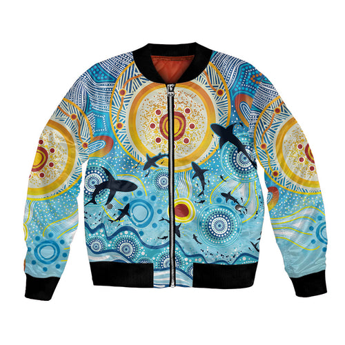World Ocean Day Aboriginal Arts Indigenous Bomber Jacket Dancing Under Moonlight