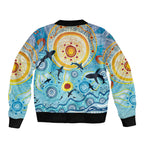 World Ocean Day Aboriginal Arts Indigenous Bomber Jacket Dancing Under Moonlight
