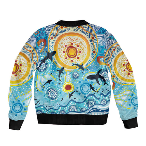 World Ocean Day Aboriginal Arts Indigenous Bomber Jacket Dancing Under Moonlight