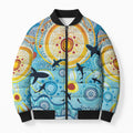 World Ocean Day Aboriginal Arts Indigenous Bomber Puffer Jacket Dancing Under Moonlight