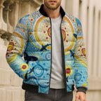 World Ocean Day Aboriginal Arts Indigenous Bomber Puffer Jacket Dancing Under Moonlight