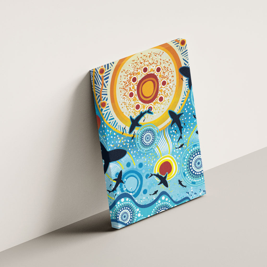 World Ocean Day Aboriginal Arts Indigenous Canvas Wall Art Dancing Under Moonlight