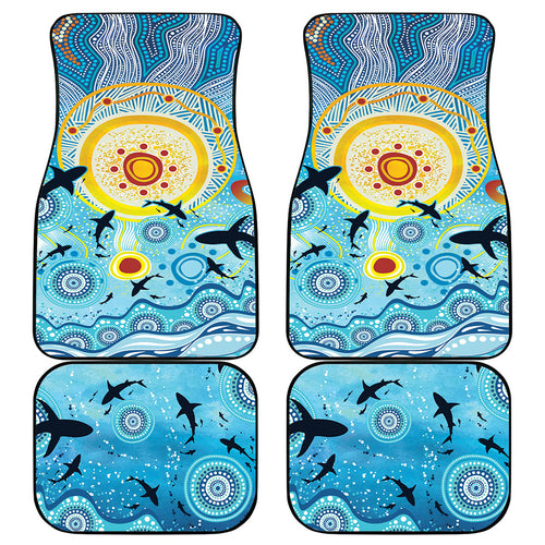 World Ocean Day Aboriginal Arts Indigenous Car Mats Dancing Under Moonlight