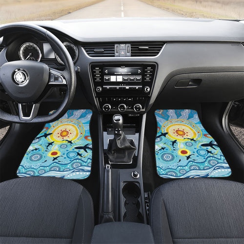 World Ocean Day Aboriginal Arts Indigenous Car Mats Dancing Under Moonlight