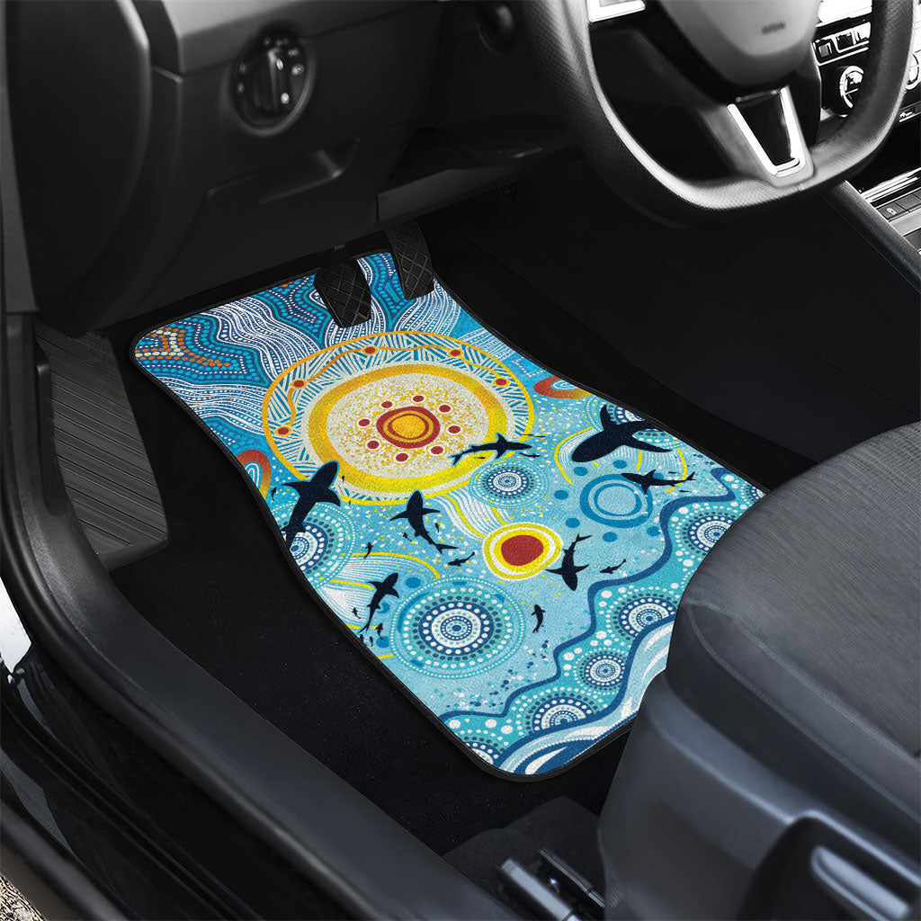 World Ocean Day Aboriginal Arts Indigenous Car Mats Dancing Under Moonlight